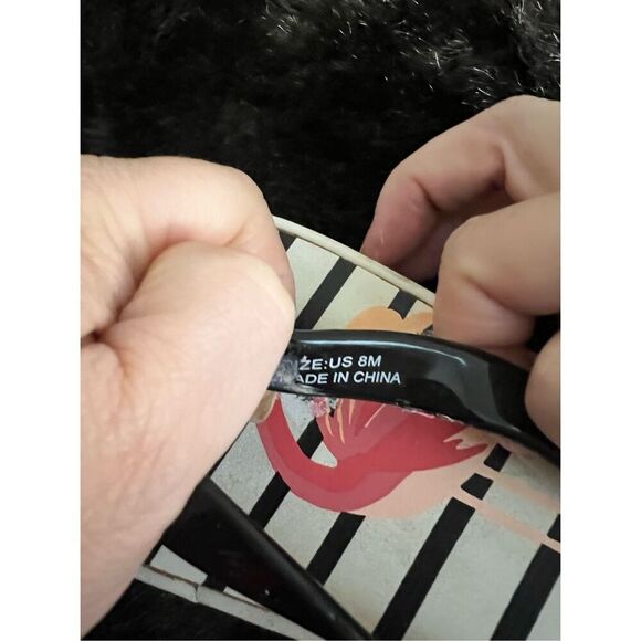 Kate Spade Platform Wedge Sandals flamingo  Summer Beach Vacation Striped Y2K US - Picture 4 of 6